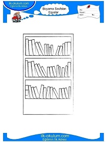 Çocuklar İçin Kitaplık Boyama Sayfaları 
